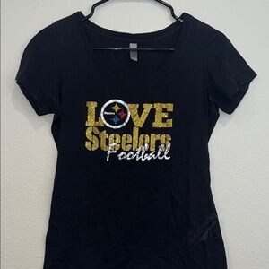 Steelers Women's Black and Gold Top